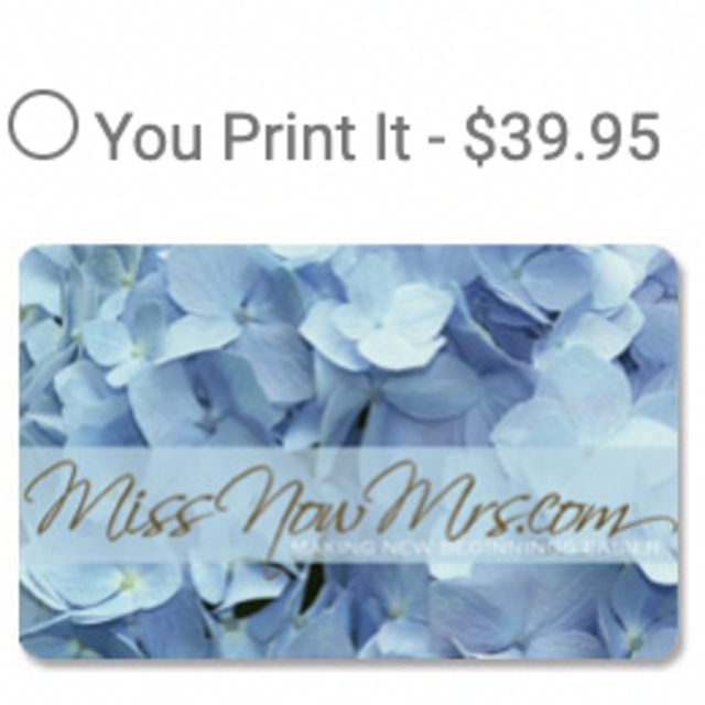 Miss Now Mrs. Giftcard