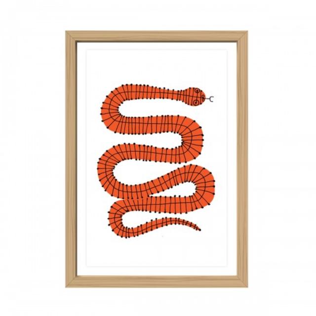 Red Snake Framed Print - Menagerie Collection
