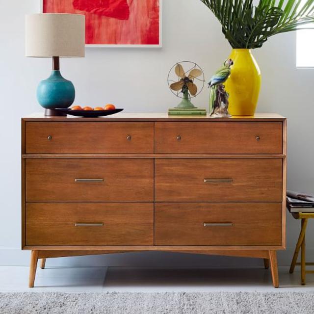 Mid-Century 6-Drawer Dresser - Acorn