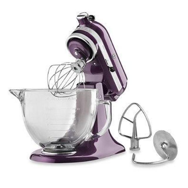 KitchenAid® 5-Quart Artisan® Design Series Stand Mixer with Glass Bowl in Plumberry