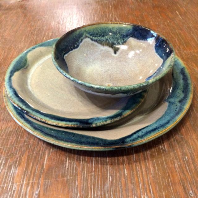 Place settings from Mangum Pottery in North Carolina