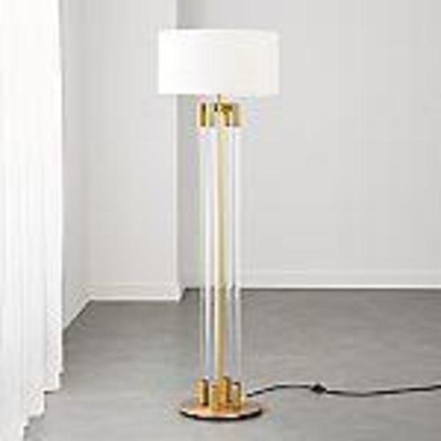 Column Acrylic Floor Lamp with Brass