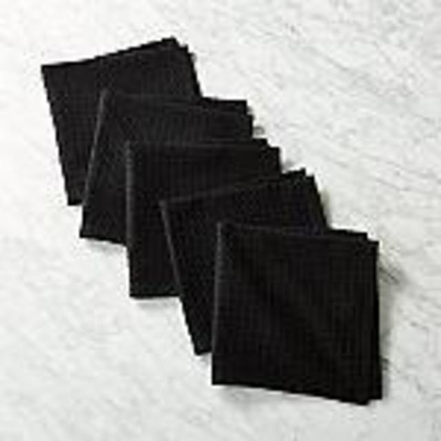 Waffle Weave Black Dishcloths Set of 5