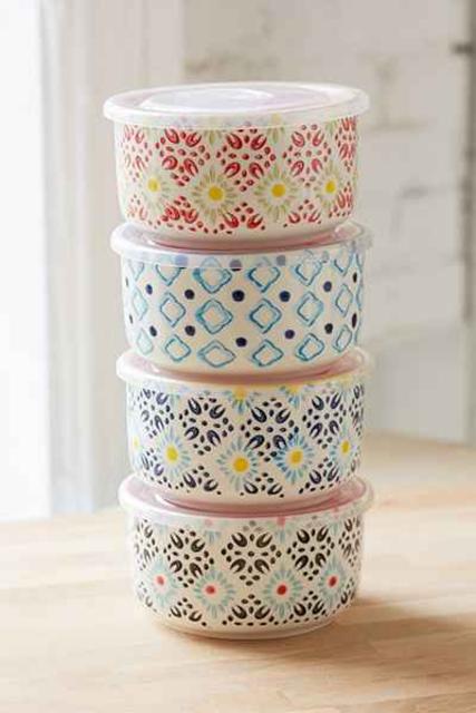 Ceramic Food Storage Bowl Set