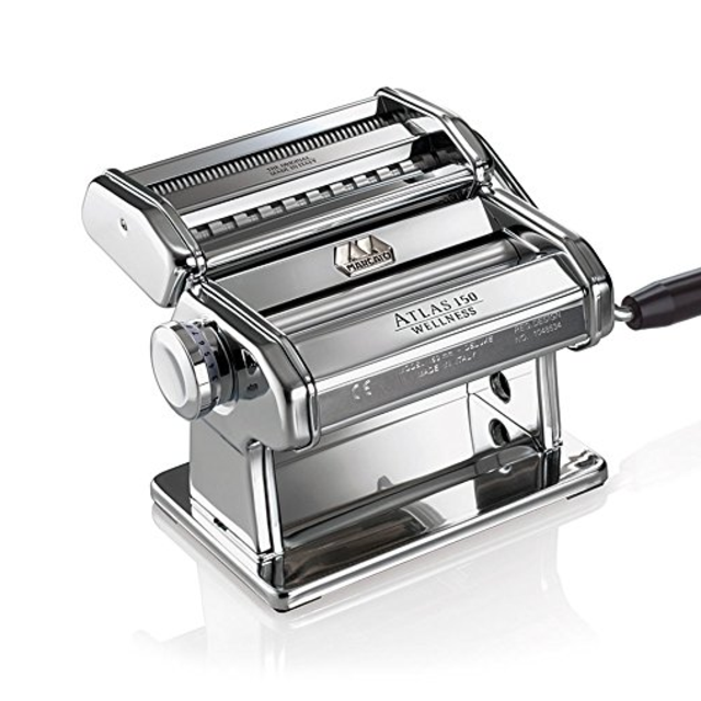 Marcato 8320  Atlas Pasta Machine, Made in Italy, Includes Pasta Cutter, Hand Crank, and Instructions