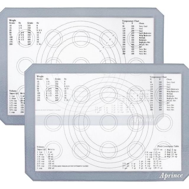 Aprince Silicone Baking Mat Set of 2 Half Sheet (Thick & Large 11 5/8" x 16 1/2") / Non-Stick Cookie Sheet / Non Stick Silicon Liner - Professional Grade (2)