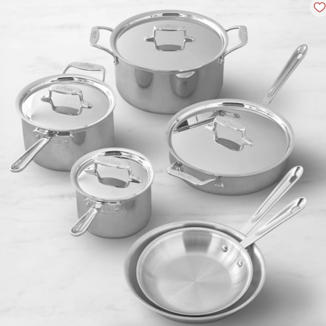 All-Clad d5 Stainless-Steel 10-Piece Cookware Set