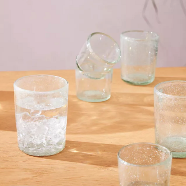 Amber Lewis for Anthropologie Magdalena Stemless Wine Glasses, Set of 4 CLEAR