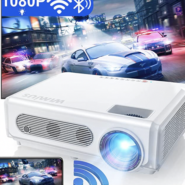 5G WiFi Bluetooth Projector, WiMiUS S6 Native 1080P HD Home & Outdoor Wireless Phone Projector Support 4K / Max Zoom 50% / Keystone, Led Movie Projector for Fire Stick, HDMI, USB,TV Box, Laptop