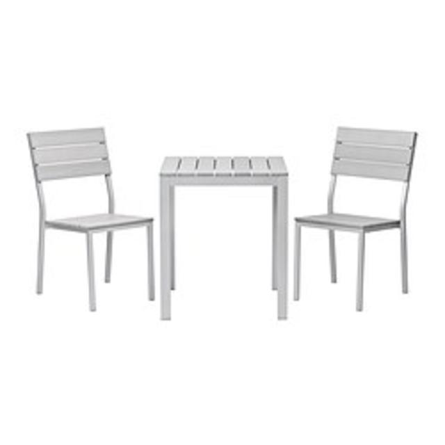 FALSTER Table+2 chairs, outdoor, gray