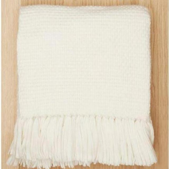 Alpaca Basketweave Throw in Ivory