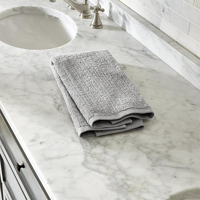 Ribbed Grey Hand Towel