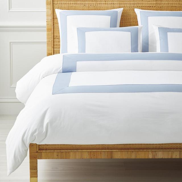 Beach Club Border Duvet Cover - Queen Coastal Blue