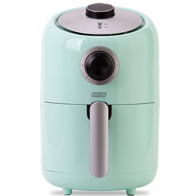 Dash Compact Air Fryer 1.2 L Electric Air Fryer Oven Cooker with Temperature Control, Non Stick Fry Basket, Recipe Guide + Auto Shut off Feature - Aqua