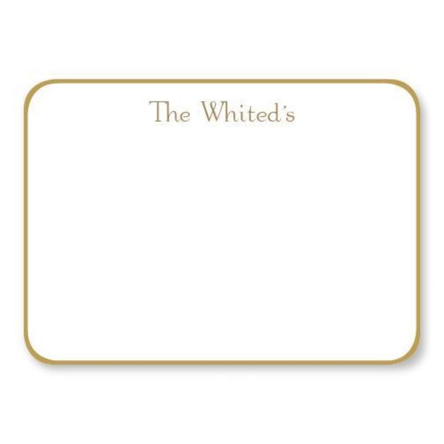 Gold Rounded Hand Bordered Correspondence Cards | American Stationary