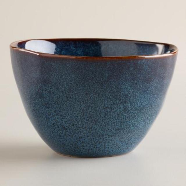 Indigo Organic Reactive Glaze Serving Bowls, Set of 2
