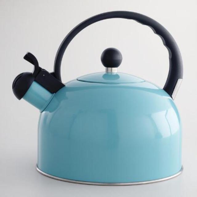 Aqua Enamel Tea Kettle