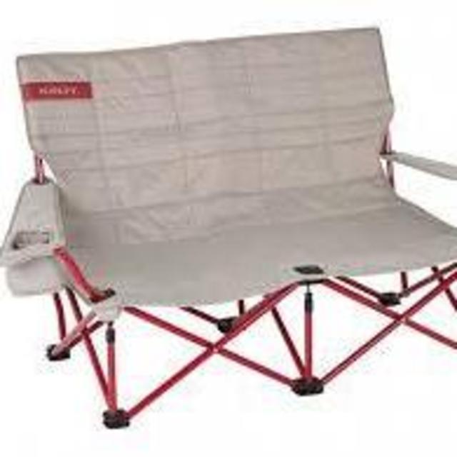 Kelty Low Loveseat Chair, Tundra/Chili Pepper