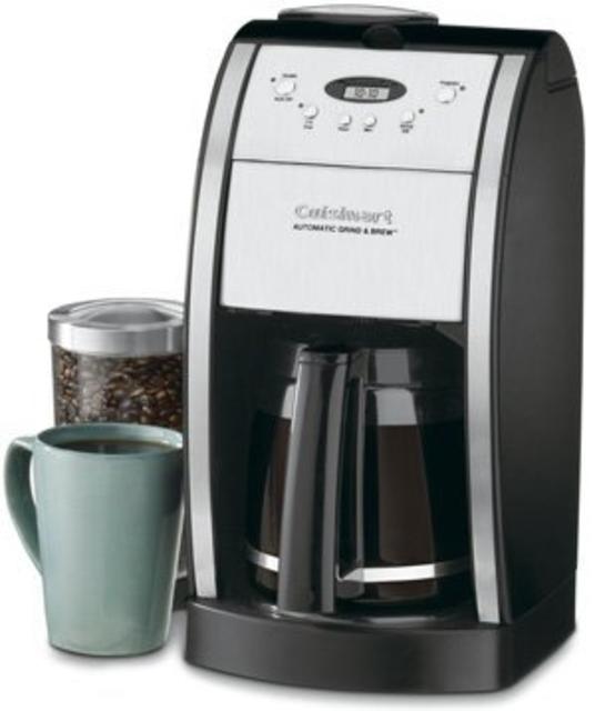 Cuisinart Grind & Brew 12-Cup Automatic Coffeemaker, Features Built In Grinder, 12 Cup Carafe with Ergonomic Handle, Dripless Spout and Knuckle Guard, with Pause N' Brew Option, 24 Hour Fully Programmable and Gold Tone/Charcoal Filter Included