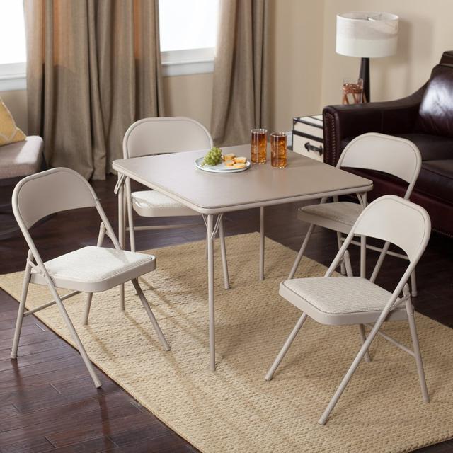 Meco Deluxe Single Padded Seat and Back-5 Piece Table Set