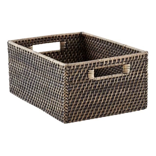 Blackwash Rattan Bins (Large Size)