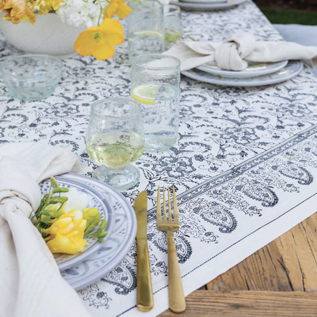 Block Print Tablecloth - Floral