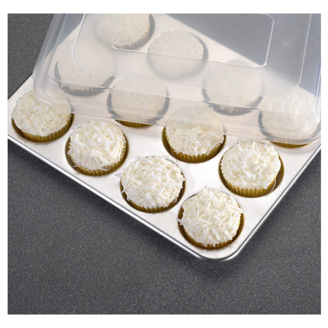 Nordic Ware Natural Aluminum Commercial Muffin Pan with Lid, 12 Cup
