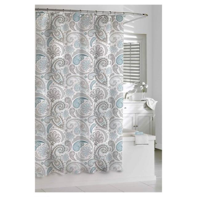 Kassatex Paisley Shower Curtain - Blue/Grey product details page