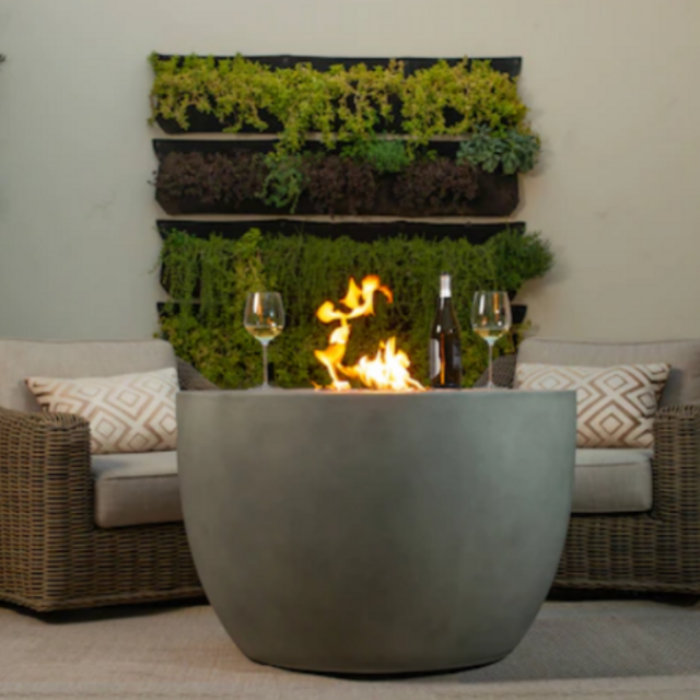 Concrete Look Propane Gas Fire Pit Table