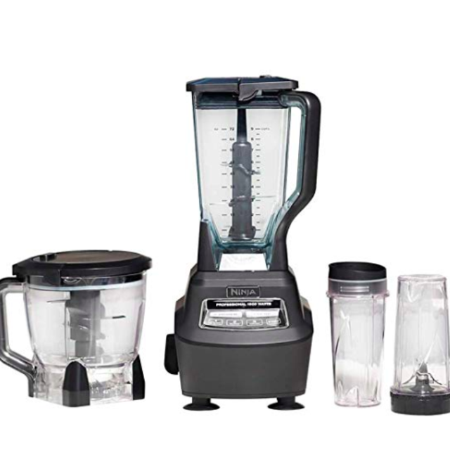 Ninja Mega Kitchen System (BL770) Blender/Food Processor with 1500W Auto-iQ Base, 72oz Pitcher, 64oz Processor Bowl, (2) 16oz Cup for Smoothies, Dough & More