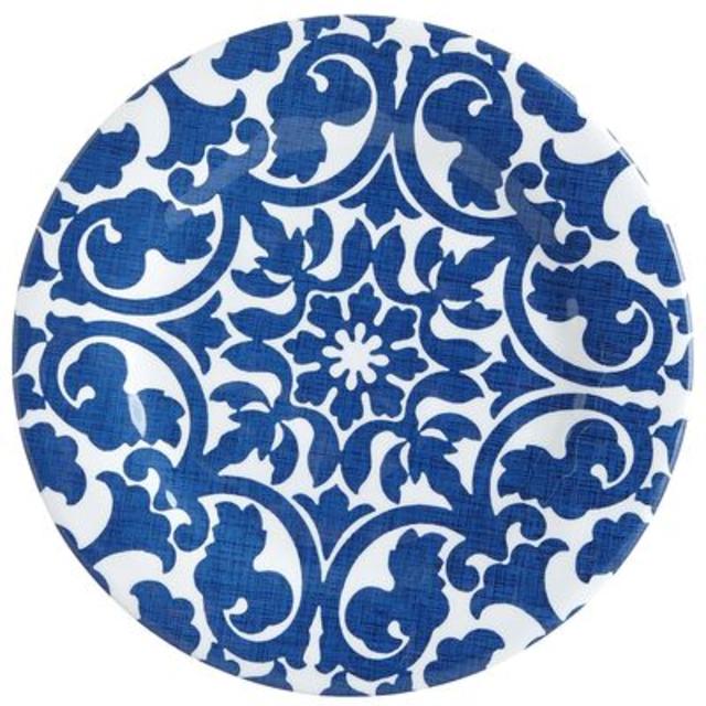 Trellis Melamine Dinner Plate - Blue