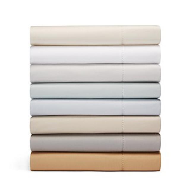 Hudson Park600TC Sateen Solid Queen Flat Sheet