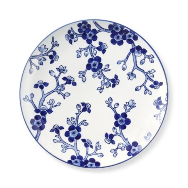 Japanese Garden Dinner Plates, White, Set of 4