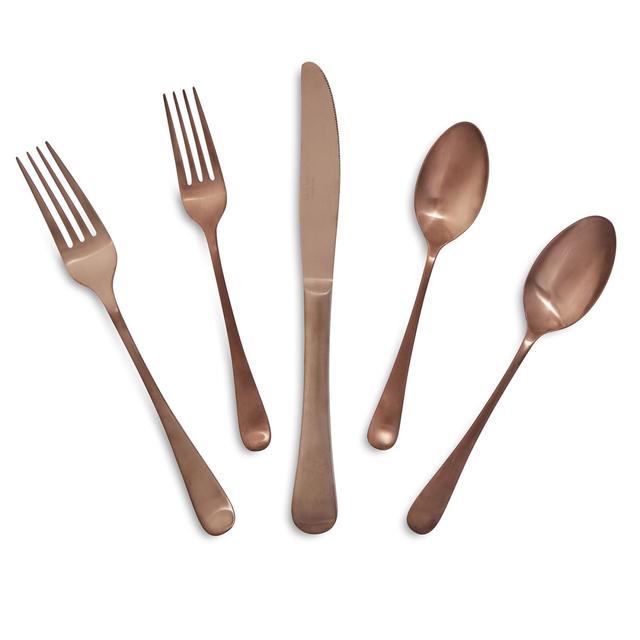 Modern Copper Flatware, 5-Piece Set