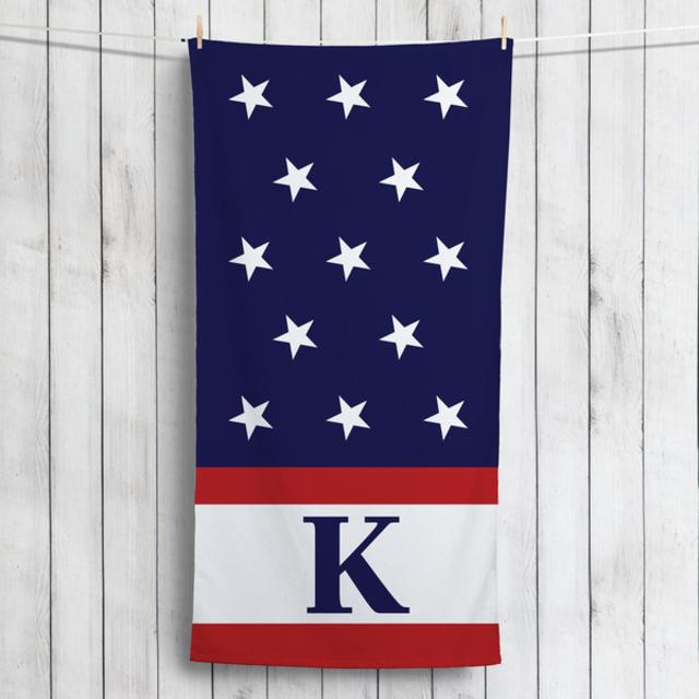 Red, White and Blue Personanlized Towel