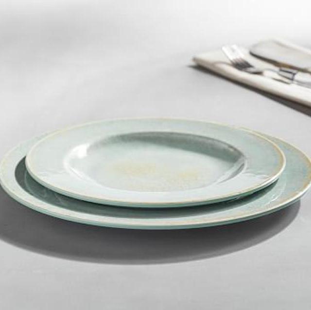 Reactive Glaze Melamine Dinnerware, Dinner plate Set of 4 - Seafoam