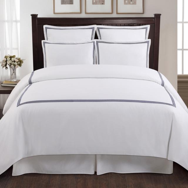 Echelon Home Three Line Hotel Collection Cotton Sateen 3-piece Duvet Cover Set