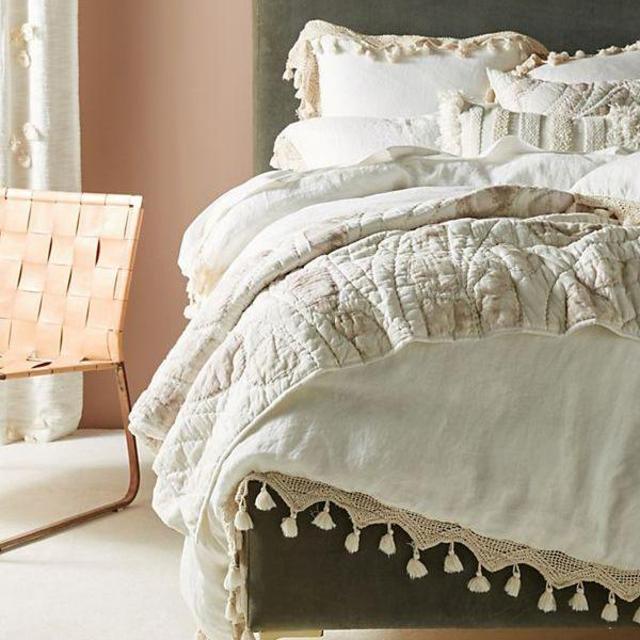 Tasseled Linen Duvet Cover
