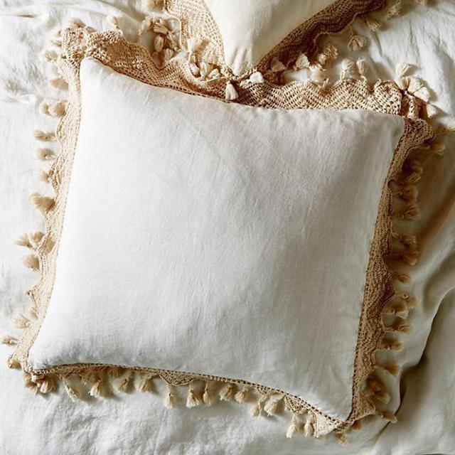 Tasseled Linen Euro Sham