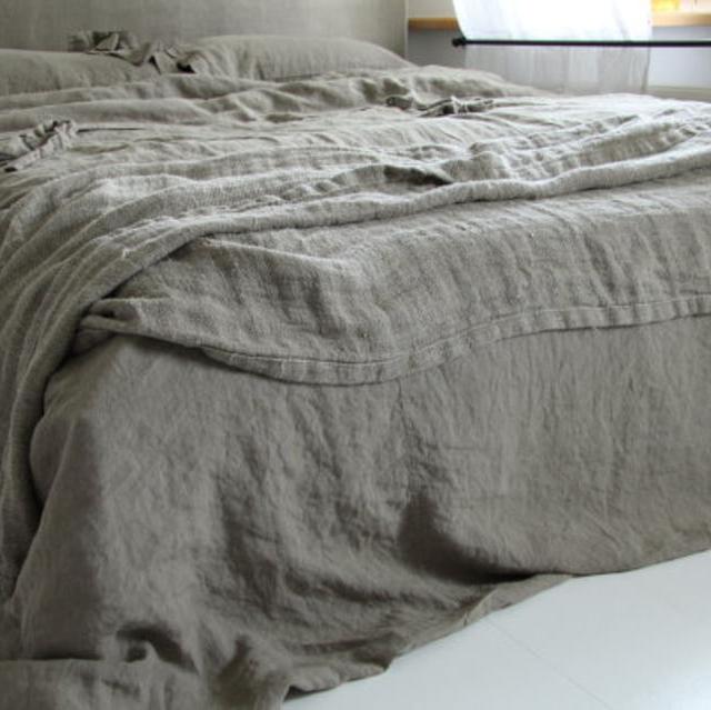Linen duvet cover and two pillowcases set , linen bedding ,stonewashed  made by mooshop