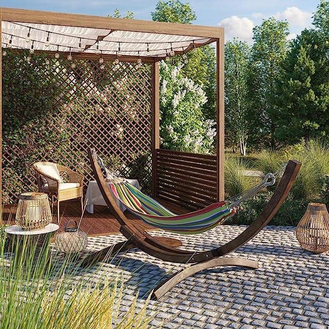 10 ft Wooden Arc Hammock