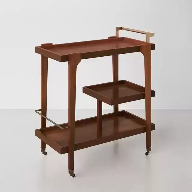 Solid Wood Modern Bar Cart