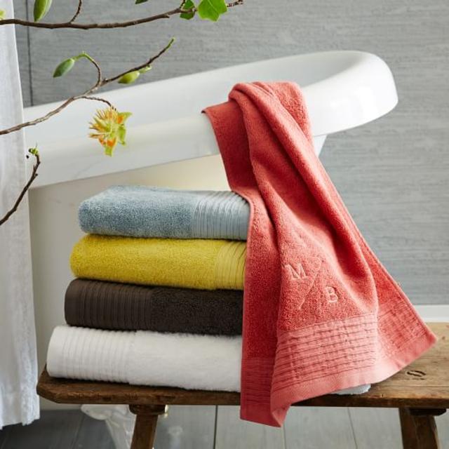Organic Pleated Edge Bath Towels
