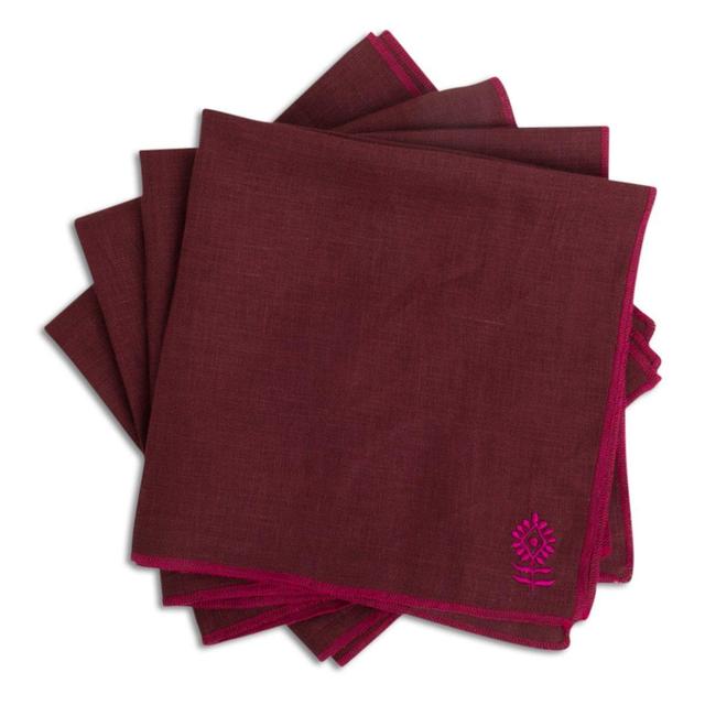 Furbish Icon Linen Napkin - Wine