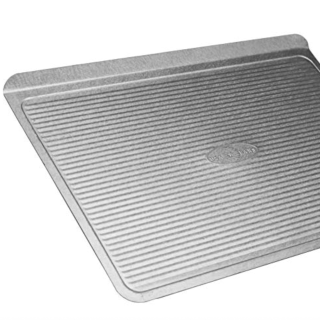 USA Pan (1030LC) Bakeware Cookie Sheet, Large, Warp Resistant Nonstick Baking Pan, Made in the USA from Aluminized Steel,Silver