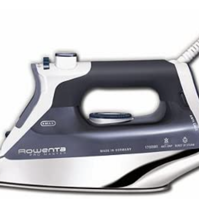 Rowenta DW8080 Professional Micro Steam Iron Stainless Steel Soleplate with Auto-Off, 1700-Watt, 400-Hole, Blue