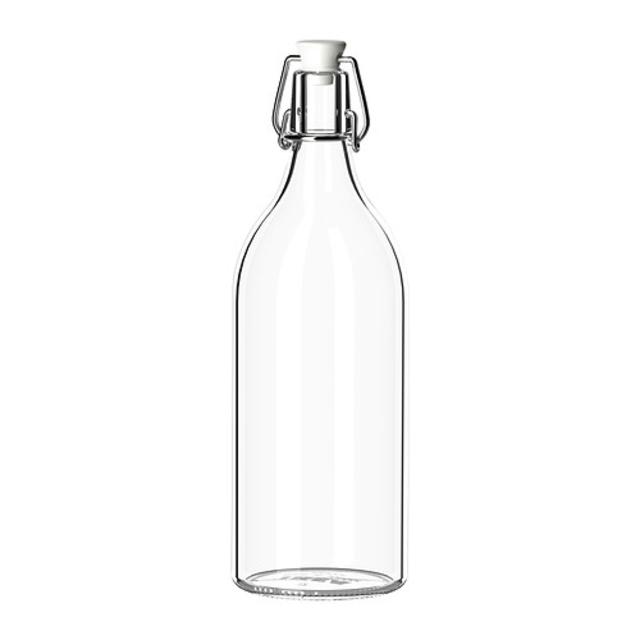 KORKEN Bottle with stopper, clear glass