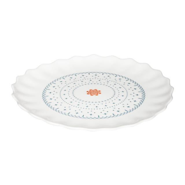 SANNING Side plate, white, patterned