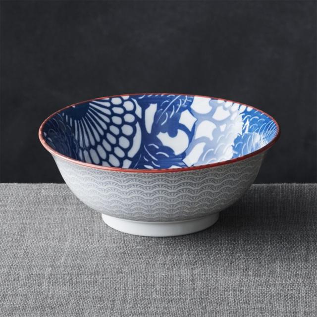 Kiso Blue 8" Noodle Bowl | Crate and Barrel