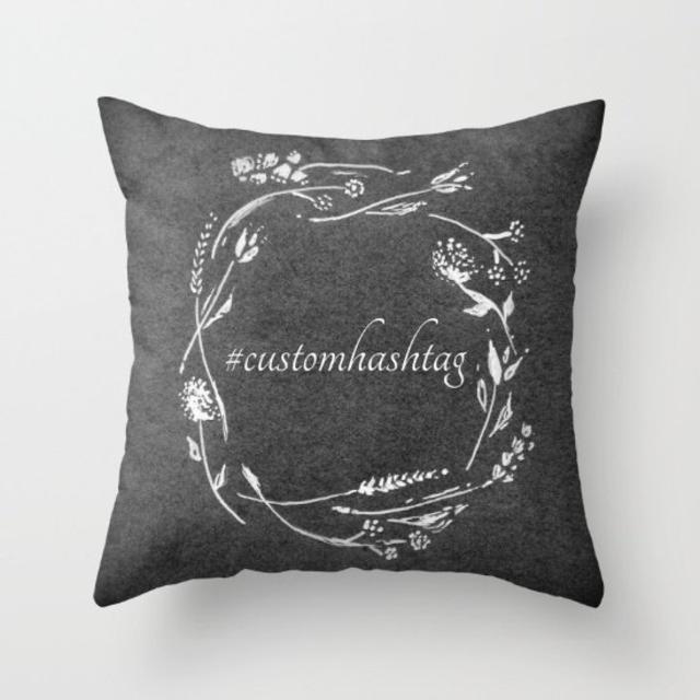 Custom Hashtag Throw Pillow Cover | Etsy